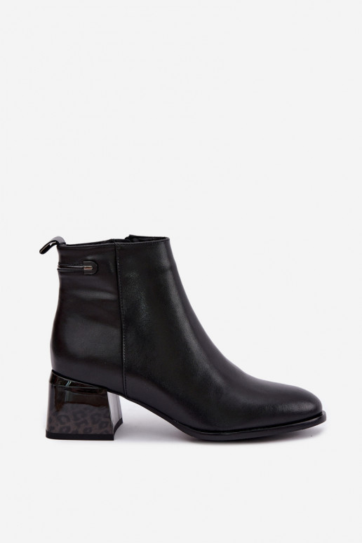 Botins Lurelia de couro preto