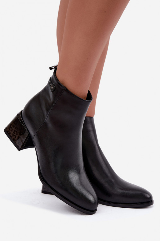 Botins Lurelia de couro preto