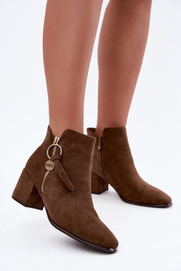 Botins Imara cor caqui com salto 2