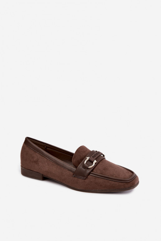 Mocassins com elementos decorativos na cor marrom Evelora