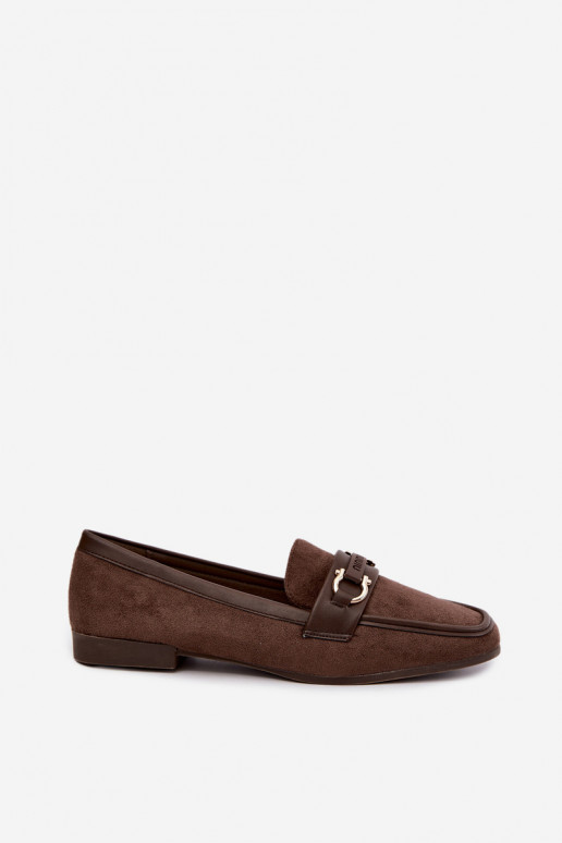 Mocassins com elementos decorativos na cor marrom Evelora