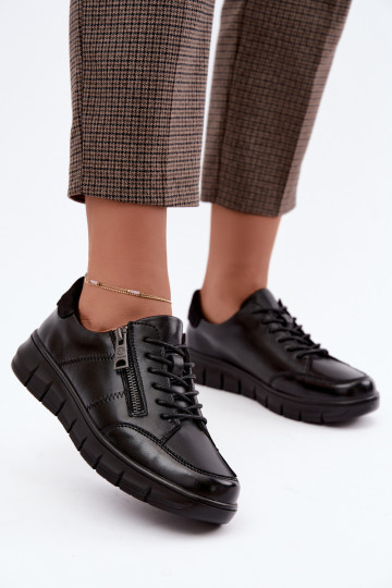 Sapatos de couro sintético Vinceza 13130 na cor preta 2