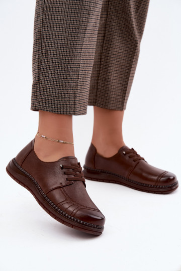 Sapatos de couro sintético Vinceza 107240 na cor marrom 2