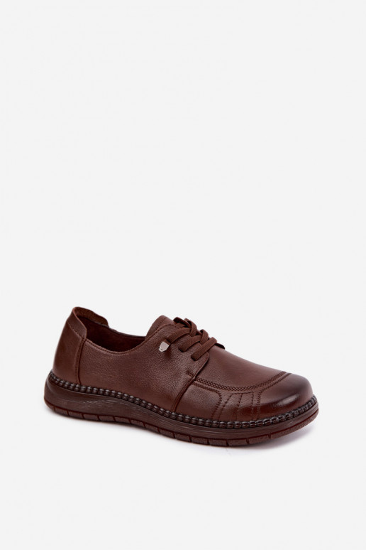 Sapatos de couro sintético Vinceza 107240 na cor marrom