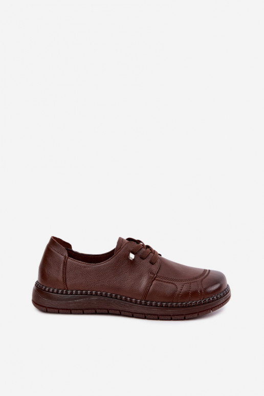 Sapatos de couro sintético Vinceza 107240 na cor marrom