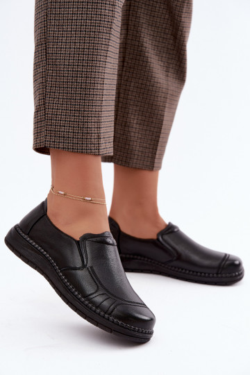 Sapatos slip-on de couro sintético Vinceza 107241 na cor preta 2