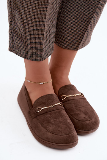 Mocassins dourados Barefoot Ze com detalhes castanhos Paresa