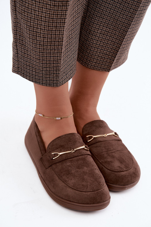 Mocassins dourados Barefoot Ze com detalhes castanhos Paresa