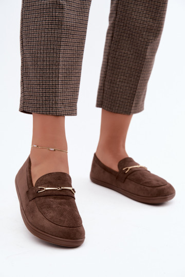 Mocassins dourados Barefoot Ze com detalhes castanhos Paresa 2
