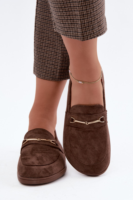 Mocassins dourados Barefoot Ze com detalhes castanhos Paresa