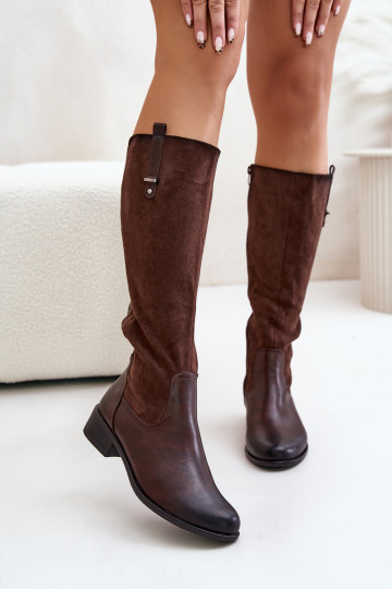 Feminino aquecimento botas Contra a estrada Casal o castelo cor marrom Ivasira