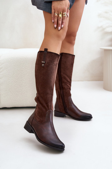 Feminino aquecimento botas Contra a estrada Casal o castelo cor marrom Ivasira 2