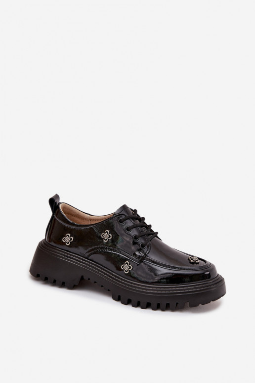 Sapatos femininos em couro envernizado com fivelas na cor preta Artiker 57C0333