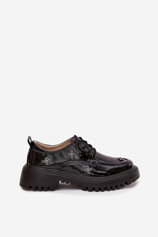 Sapatos femininos em couro envernizado com fivelas na cor preta Artiker 57C0333