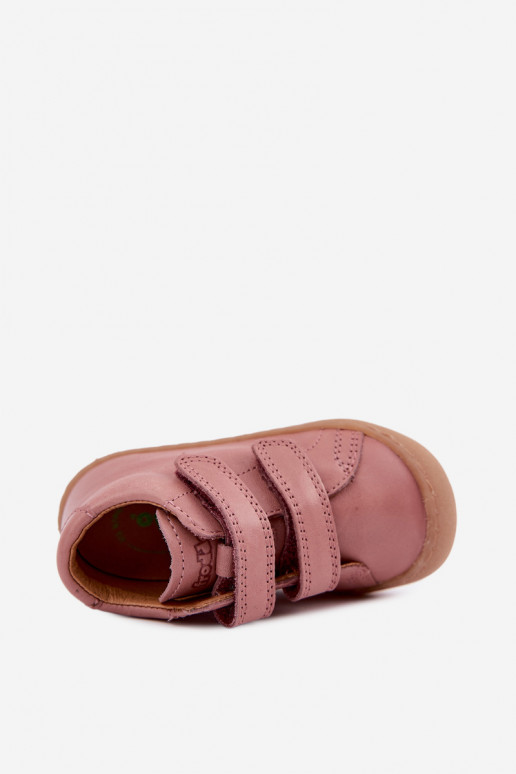 Sapatos de couro para crianças rosa escuro Barefoot Froddo G2130328-6