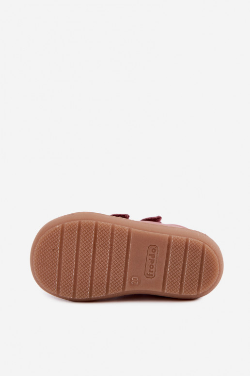 Sapatos de couro para crianças rosa escuro Barefoot Froddo G2130328-6