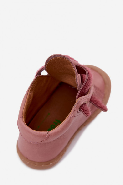 Sapatos de couro para crianças rosa escuro Barefoot Froddo G2130328-6