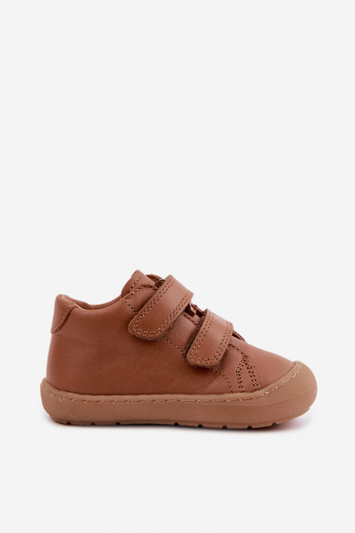 Sapatos de couro para crianças marrons Barefoot Froddo G2130328-2