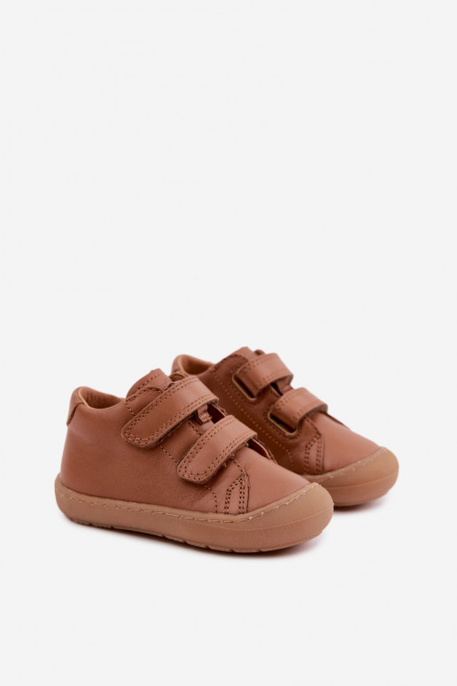 Sapatos de couro para crianças marrons Barefoot Froddo G2130328-2