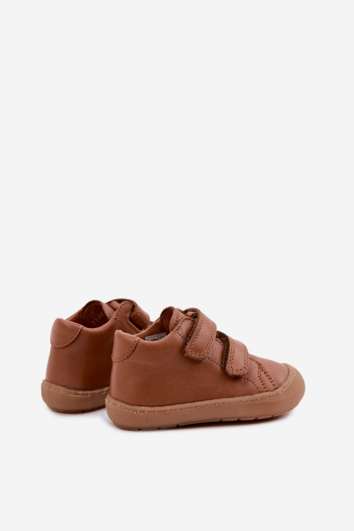 Sapatos de couro para crianças marrons Barefoot Froddo G2130328-2