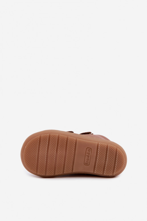 Sapatos de couro para crianças marrons Barefoot Froddo G2130328-2