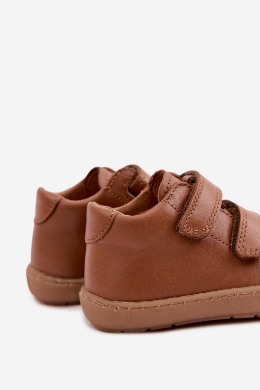 Sapatos de couro para crianças marrons Barefoot Froddo G2130328-2
