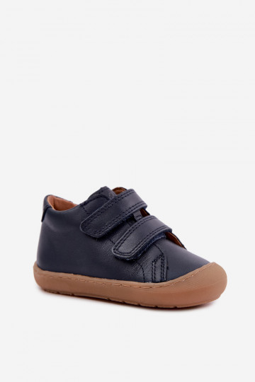 Sapatos de couro para crianças azul escuro Barefoot Froddo G2130328
