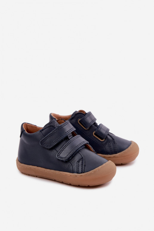 Sapatos de couro para crianças azul escuro Barefoot Froddo G2130328