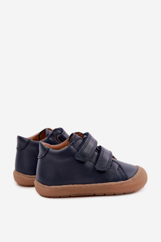 Sapatos de couro para crianças azul escuro Barefoot Froddo G2130328