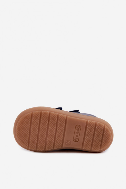 Sapatos de couro para crianças azul escuro Barefoot Froddo G2130328