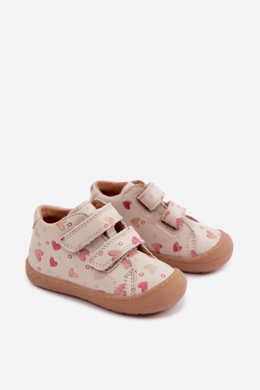 Sapatos de couro para crianças na cor areia Barefoot Froddo G2130328-64