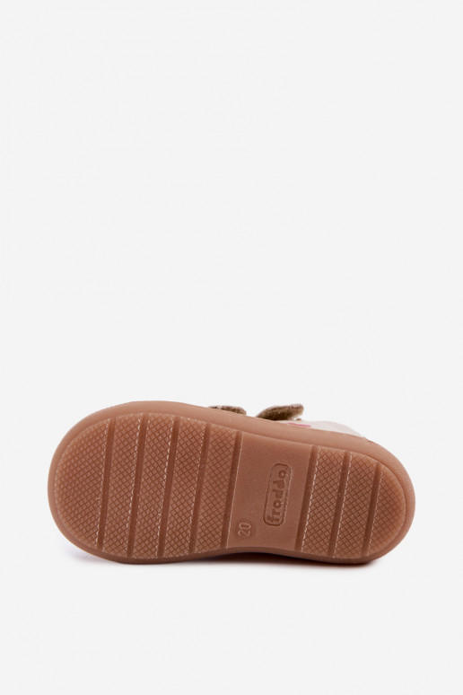 Sapatos de couro para crianças na cor areia Barefoot Froddo G2130328-64