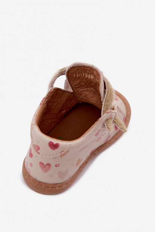 Sapatos de couro para crianças na cor areia Barefoot Froddo G2130328-64