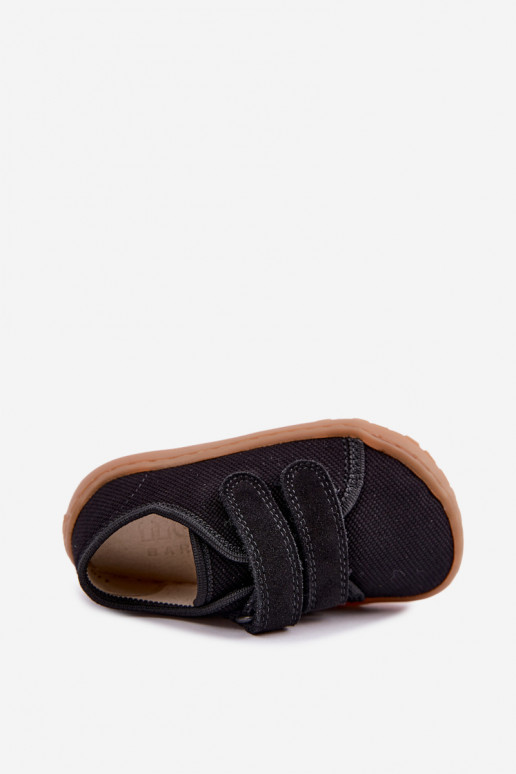 Chinelos para crianças pretos Barefoot Froddo Canvas G1700440-19