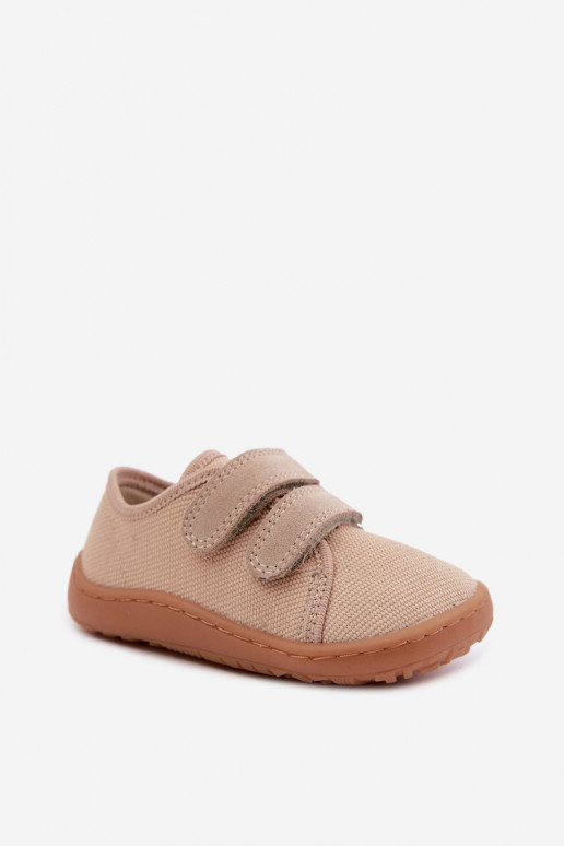 Chinelos para crianças na cor areia Barefoot Froddo Canvas G1700440-22