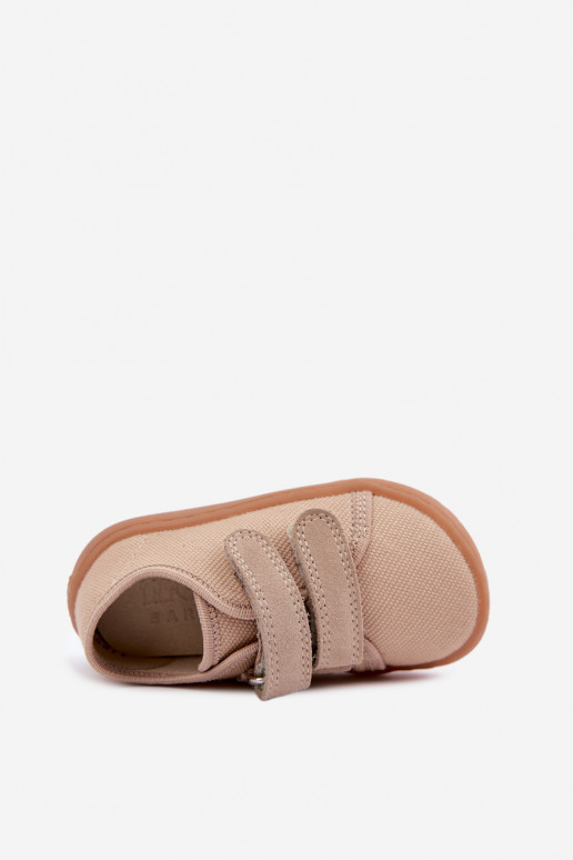 Chinelos para crianças na cor areia Barefoot Froddo Canvas G1700440-22