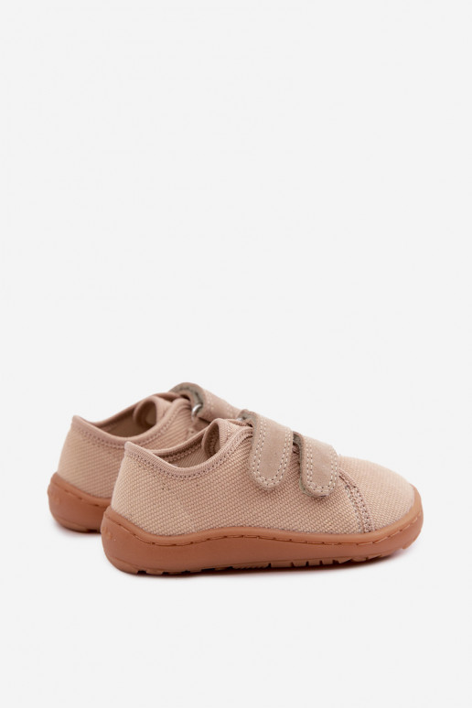 Chinelos para crianças na cor areia Barefoot Froddo Canvas G1700440-22