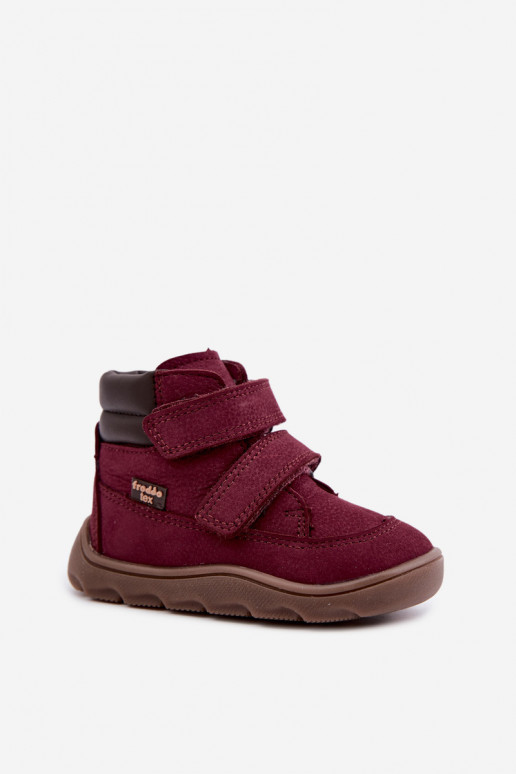 Sapatos de couro para crianças bordô Barefoot Froddo G2110150-9