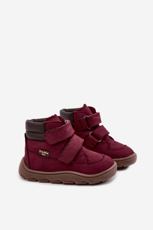 Sapatos de couro para crianças bordô Barefoot Froddo G2110150-9