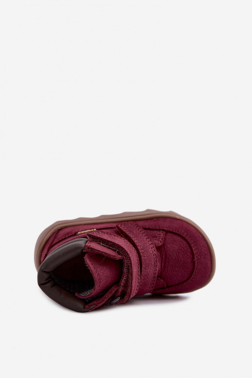 Sapatos de couro para crianças bordô Barefoot Froddo G2110150-9