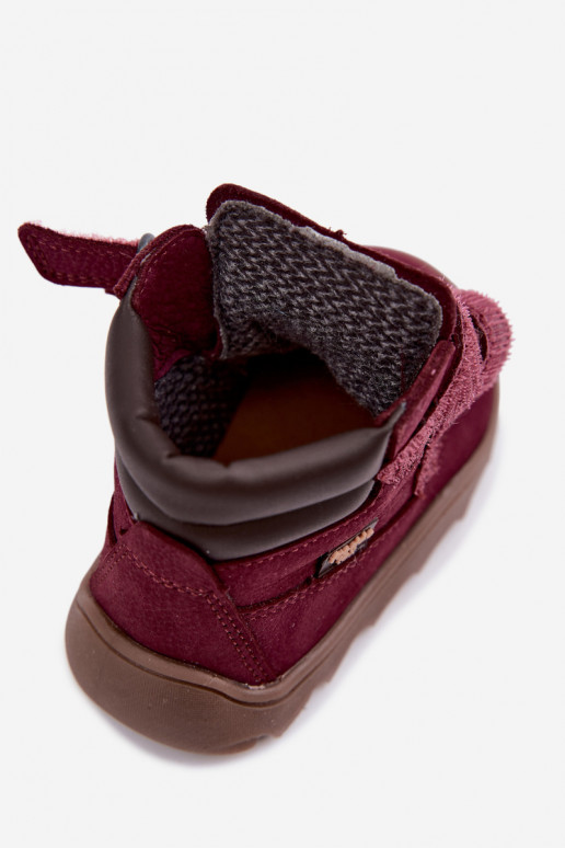 Sapatos de couro para crianças bordô Barefoot Froddo G2110150-9