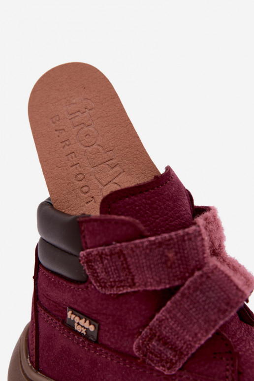 Sapatos de couro para crianças bordô Barefoot Froddo G2110150-9