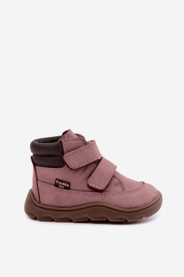Sapatos de couro para crianças rosas Barefoot Froddo G2110150-5 2