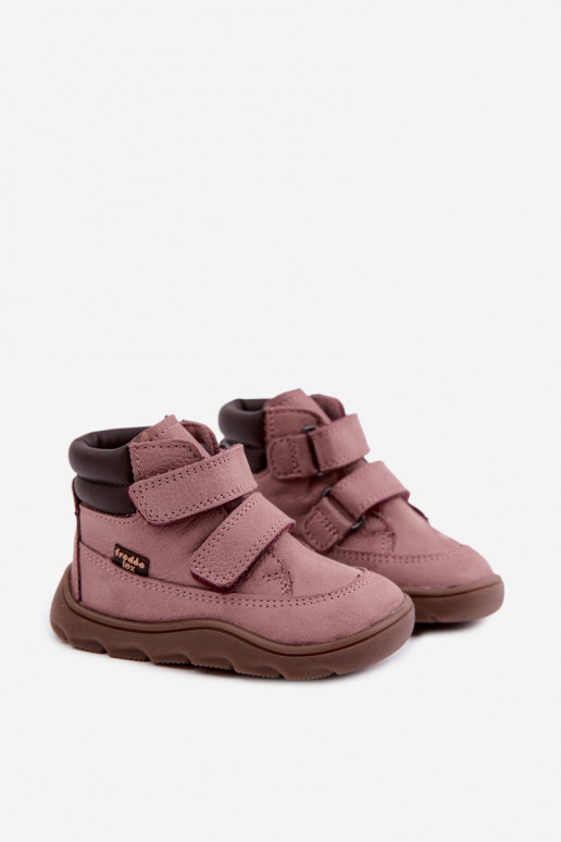 Sapatos de couro para crianças rosas Barefoot Froddo G2110150-5