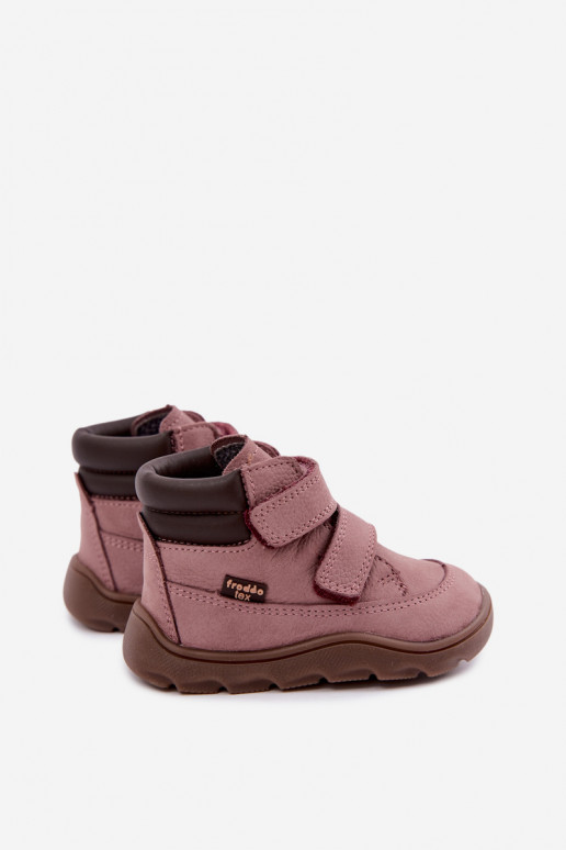 Sapatos de couro para crianças rosas Barefoot Froddo G2110150-5