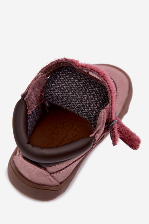 Sapatos de couro para crianças rosas Barefoot Froddo G2110150-5