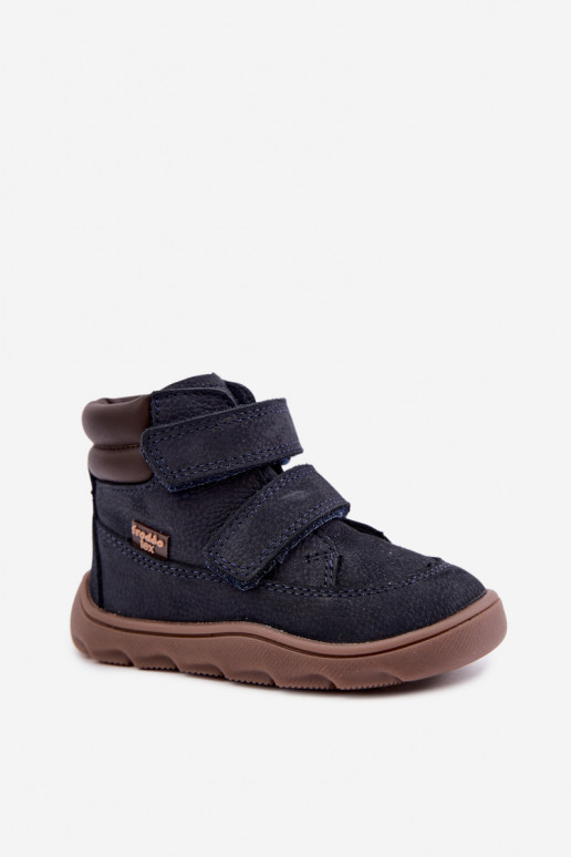 Sapatos de couro para crianças azul escuro Barefoot Froddo G2110150