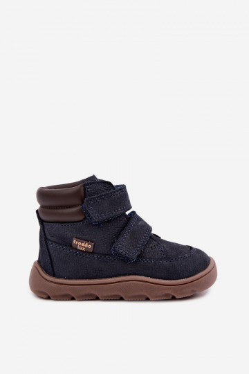 Sapatos de couro para crianças azul escuro Barefoot Froddo G2110150 2