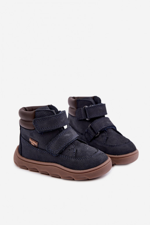 Sapatos de couro para crianças azul escuro Barefoot Froddo G2110150