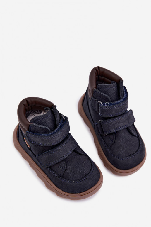 Sapatos de couro para crianças azul escuro Barefoot Froddo G2110150